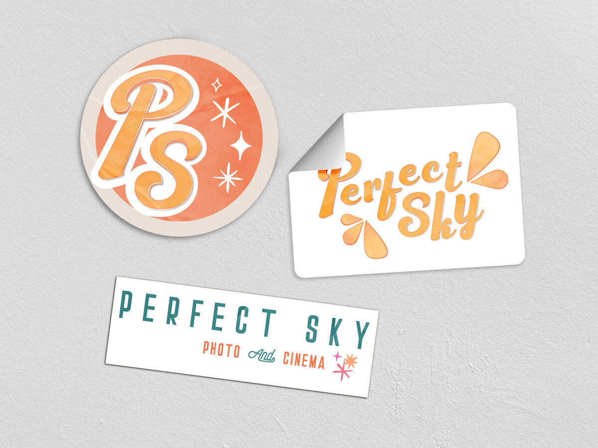 Sticker branding mockup for photo and video company in Orlando
