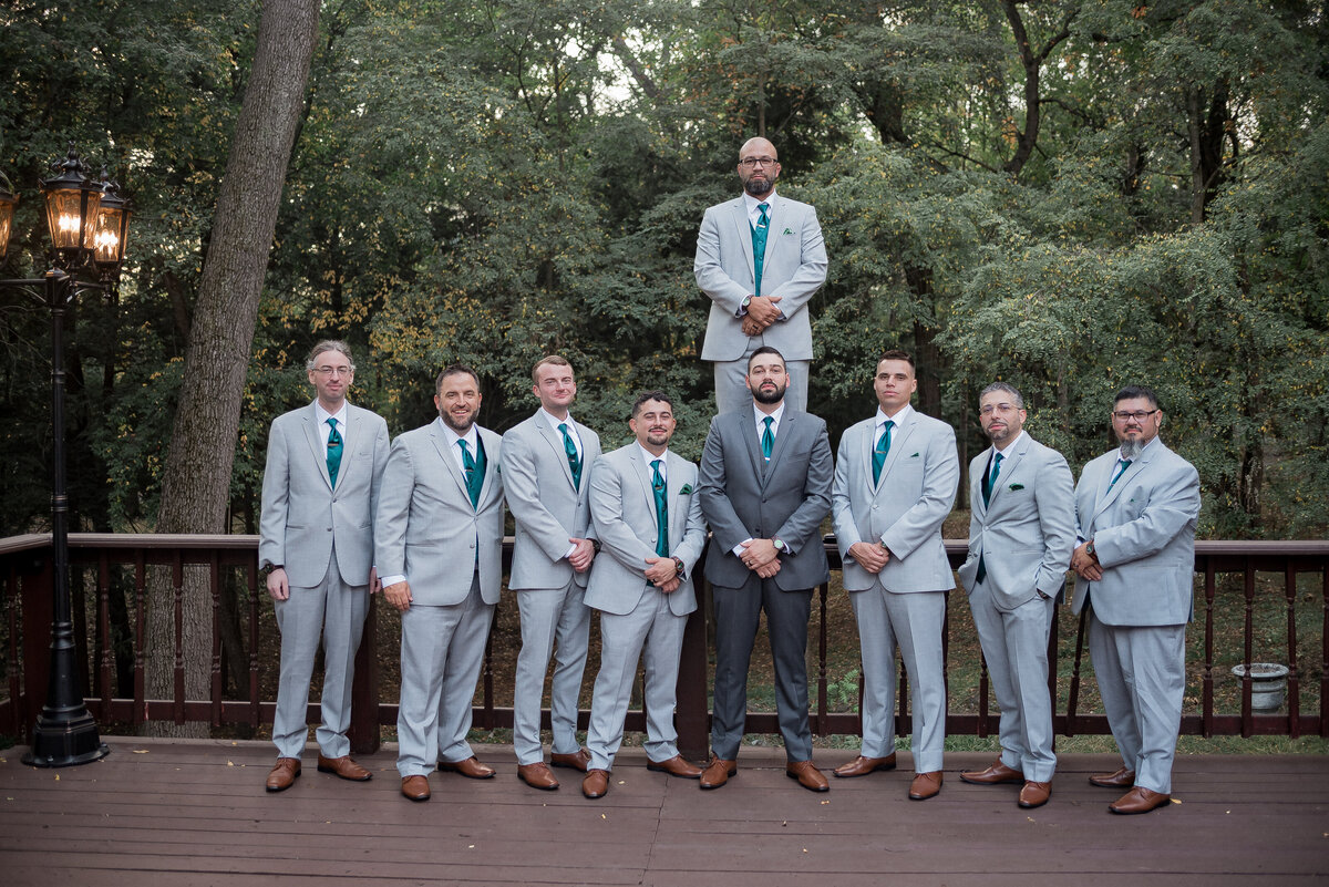 Groom seeing bride for first look