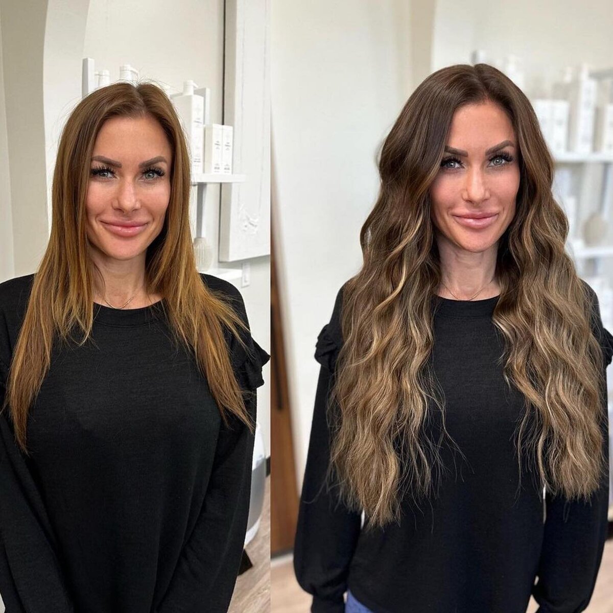 Elevate your style with balayage NBR extensions. Experience the artistry of personalized color and voluminous locks.