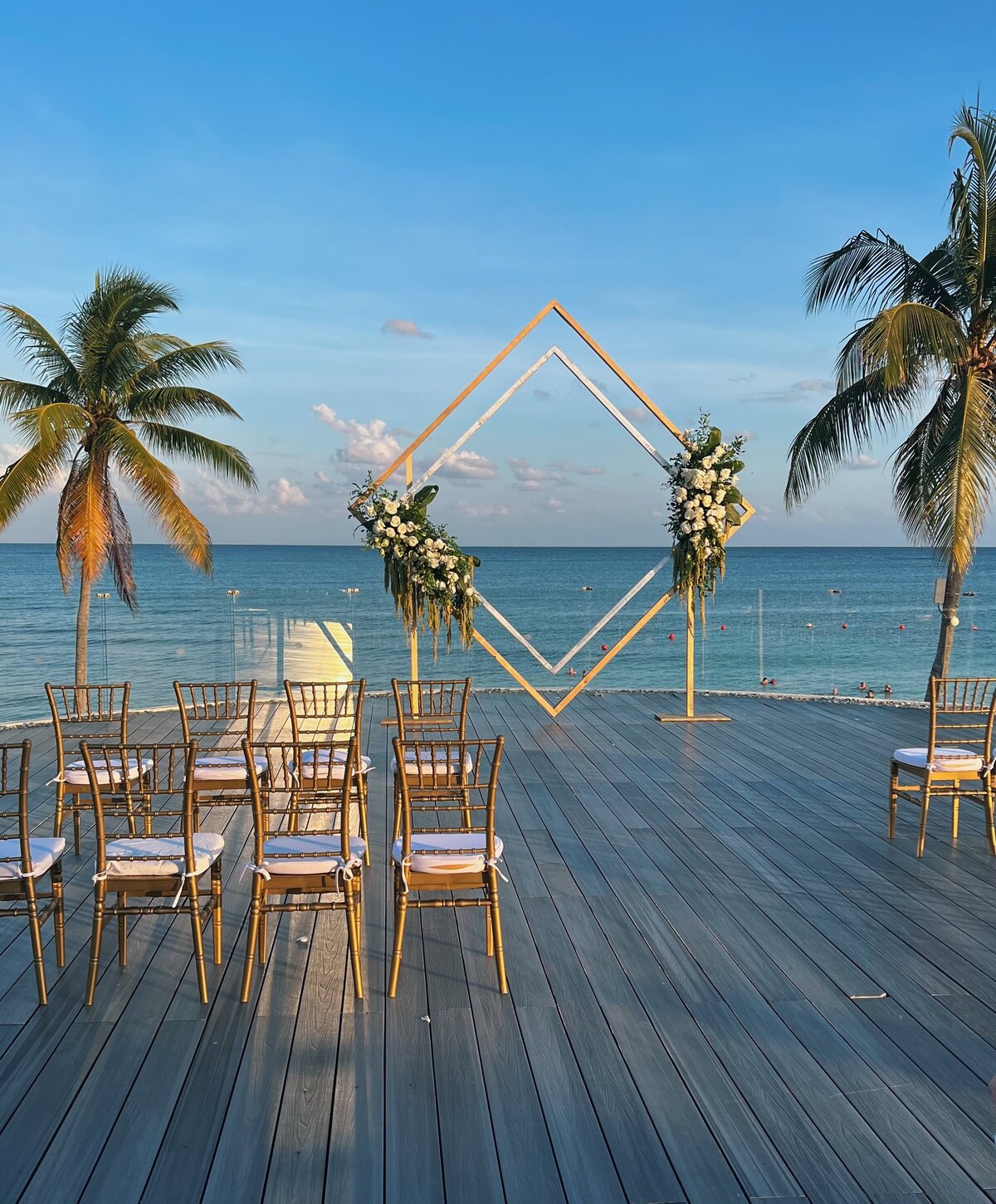 beach wedding setup