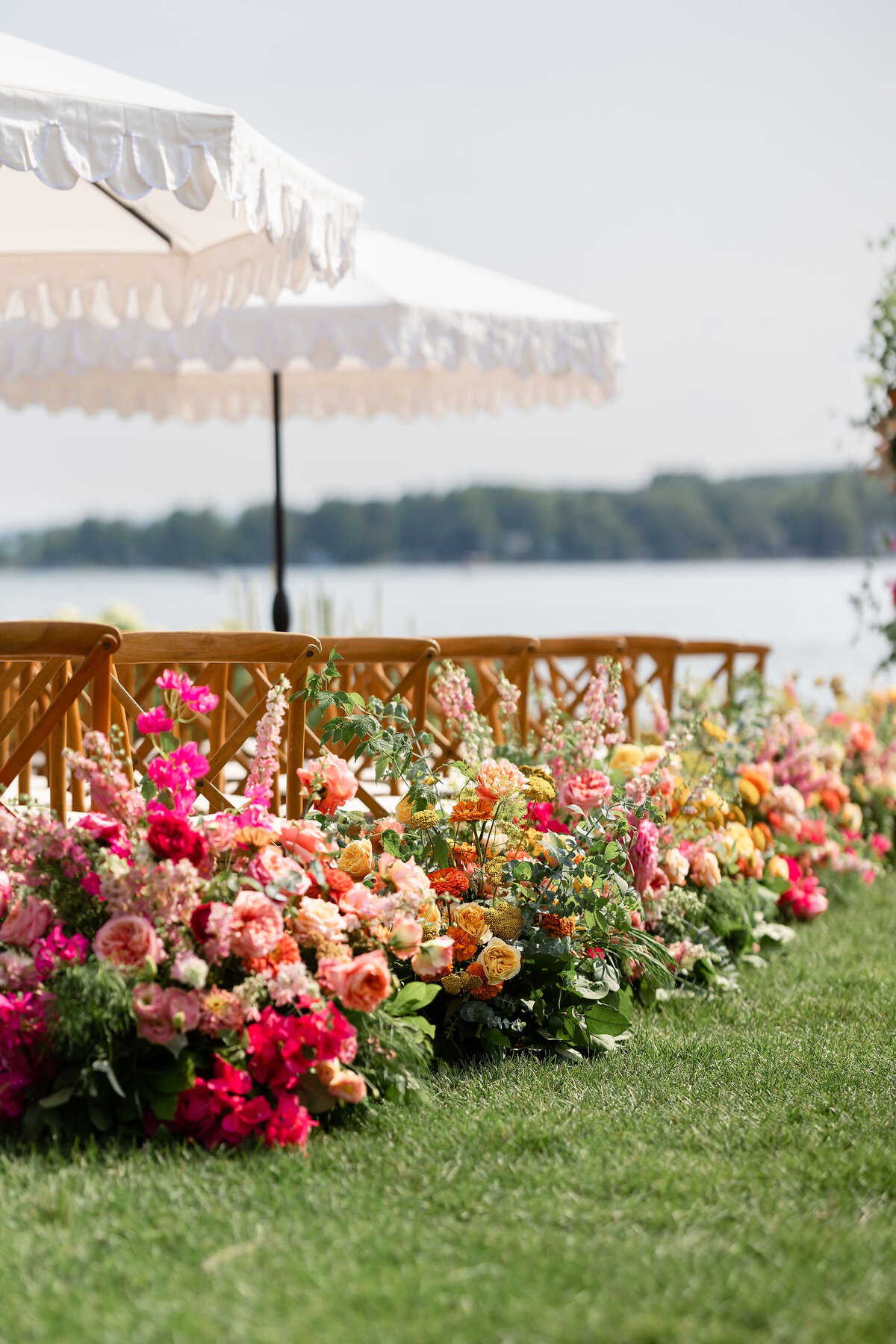 Colorful Vibrant Pink Yellow Orange Wedding Chuppah and Aisle Flowers - Flowerwell - Verve Event Co. - (1 (4)