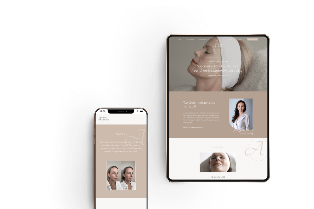 Custom Showit website Drs Lizenka Adriaanse