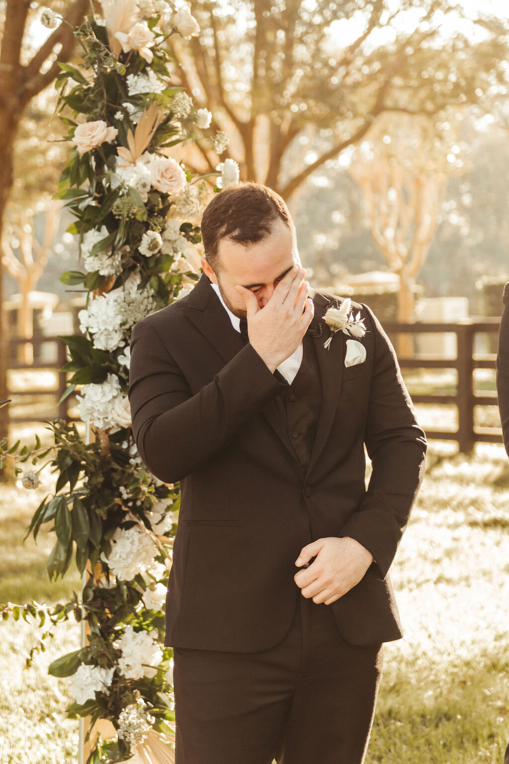 11 - Mision Lago Estate Enchanted Garden Ceremony Groom - Tampa Bay Wedding Planner
