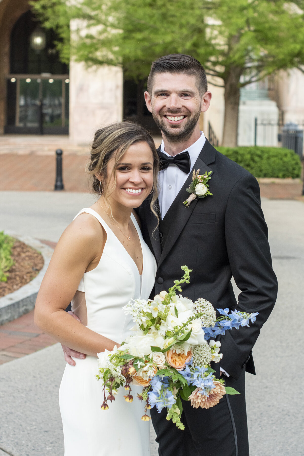 Couples wedding portrait at Century Room on the Park Asheville