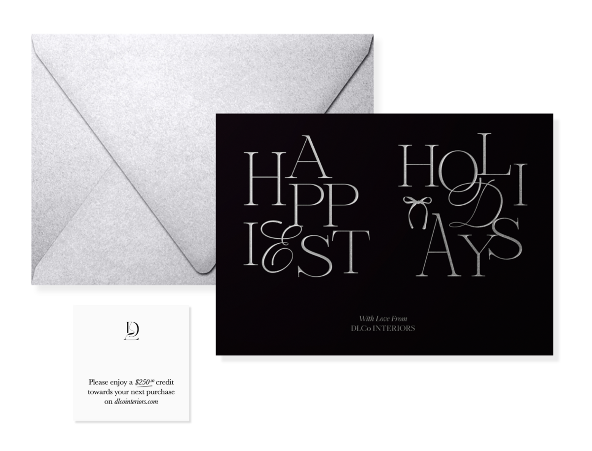 Embossed holiday card and envelope design