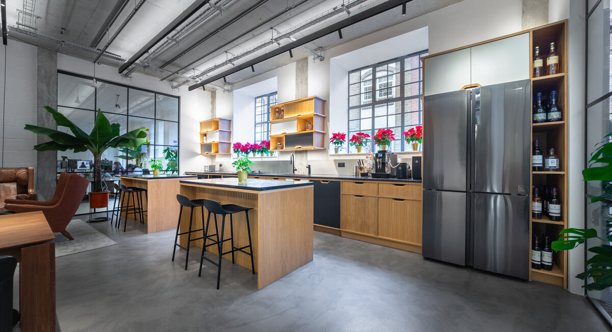 modern office kitchen design London plykitchen