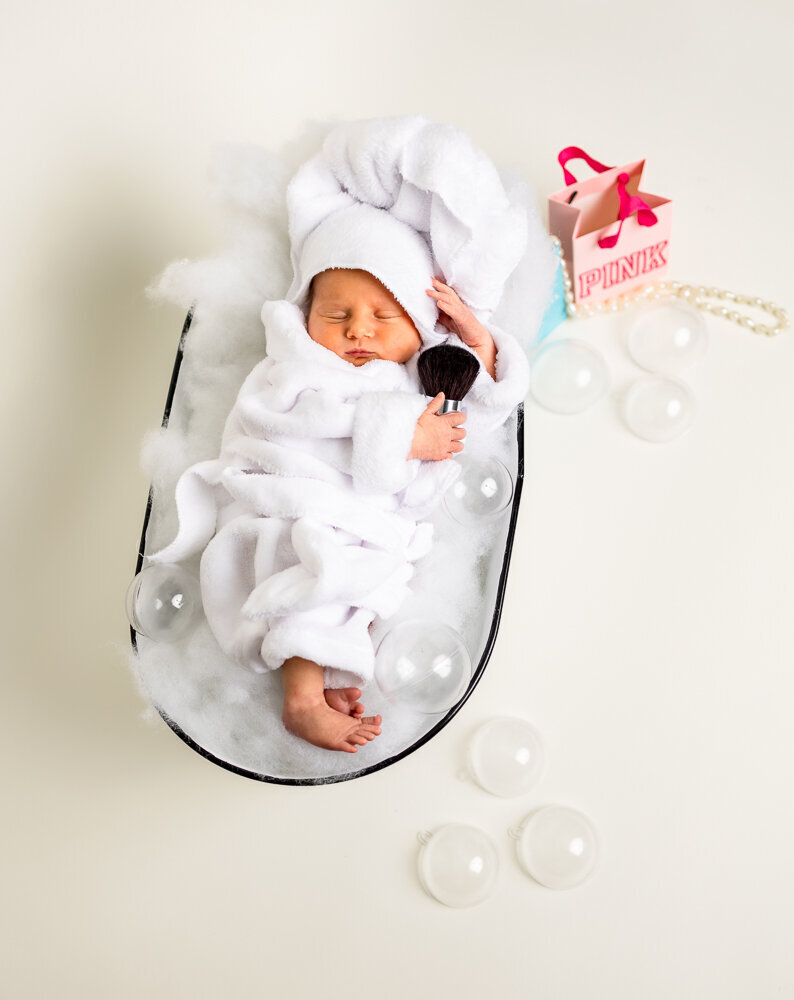 Baby bubble bath photo
