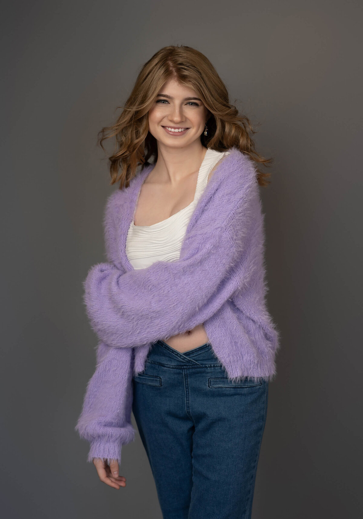 Classic senior  girl studio portrait