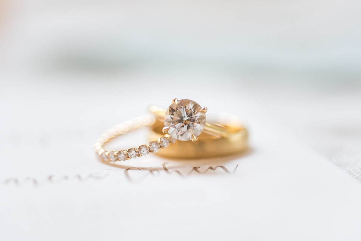white diamond ring with gold band