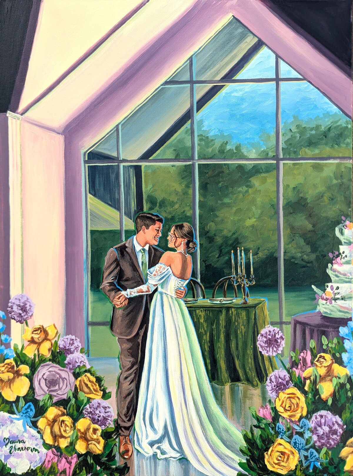 impressionist-wedding-painting-bright-first-dance