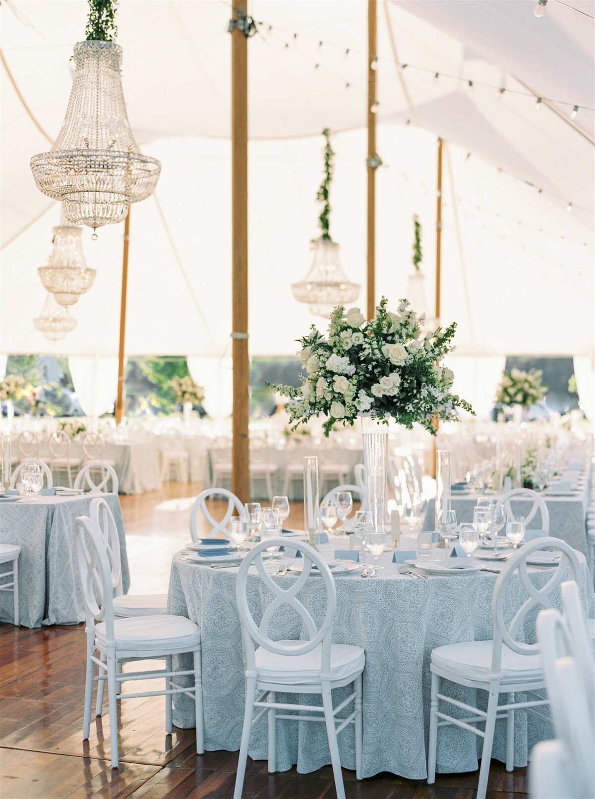 Blue, Green and White Private Estate and Tented Wedding in New England-5