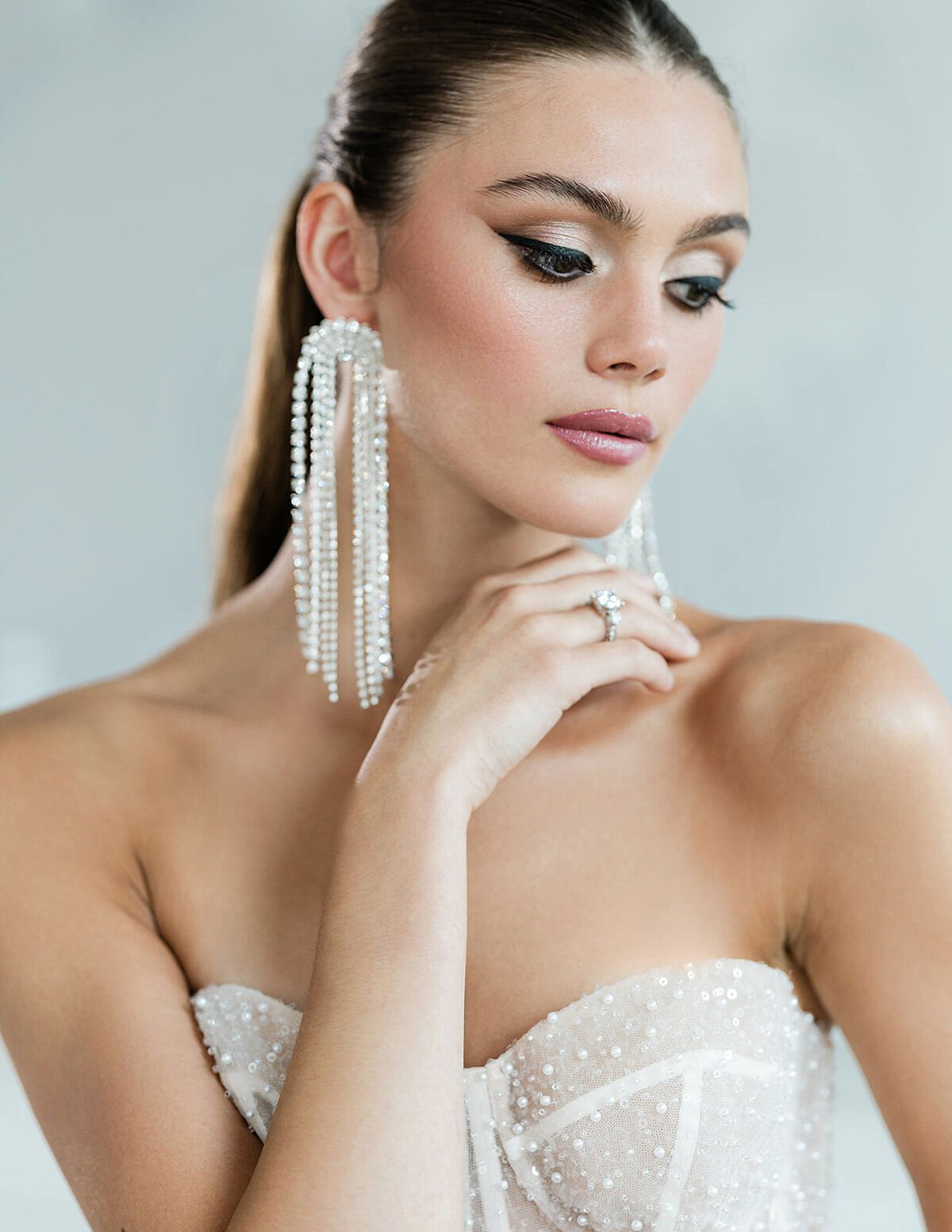 Bold earrings for the modern bride by Blair Nadeau Bridal Adornments, romantic and modern wedding jewelry based in Brampton.  Featured on the Brontë Bride Vendor Guide.