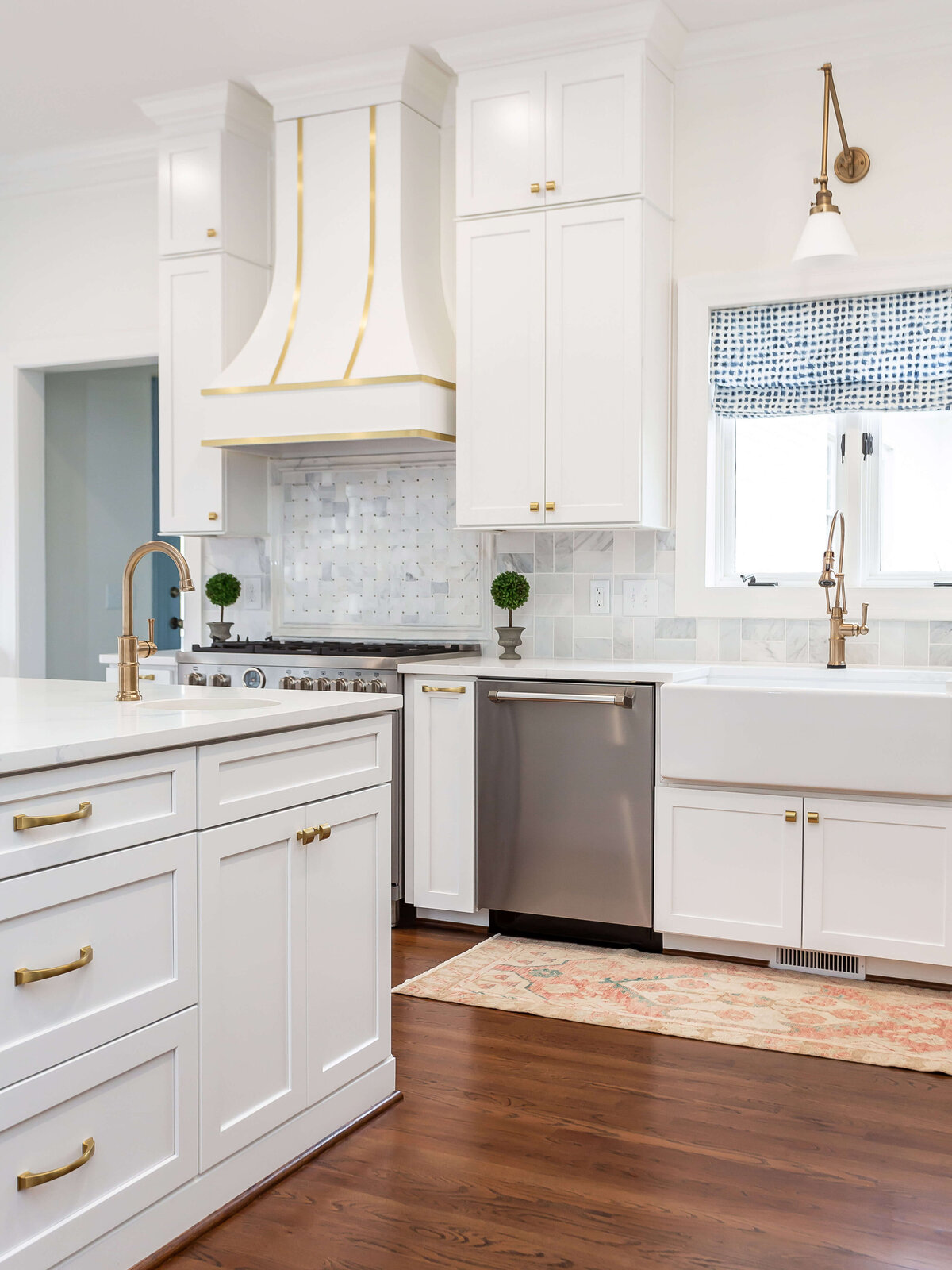 sweet southern home post project white kitchen with rug
