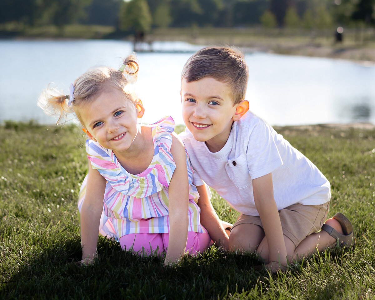 Brother and Sister Playing
