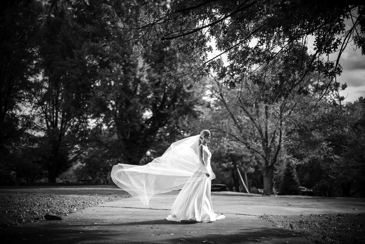 An outdoor bridal portrait at a  Fairmount Park Horticulture Center wedding