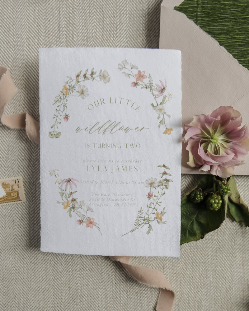 Wildflower theme invitation