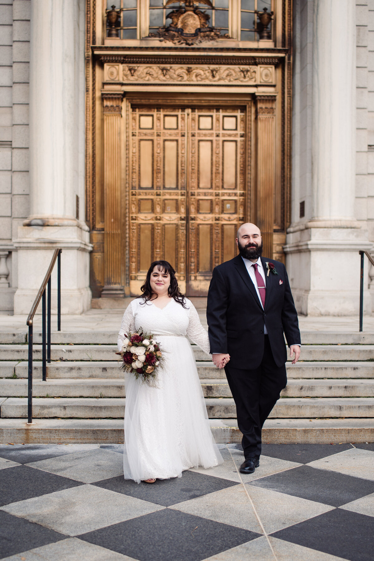 Couple exists Hartford City hall in CT after marrying.