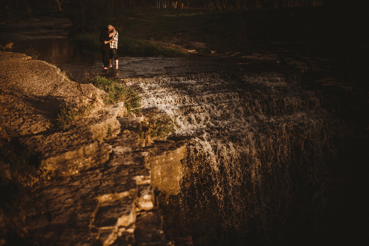 waterfall engagement session