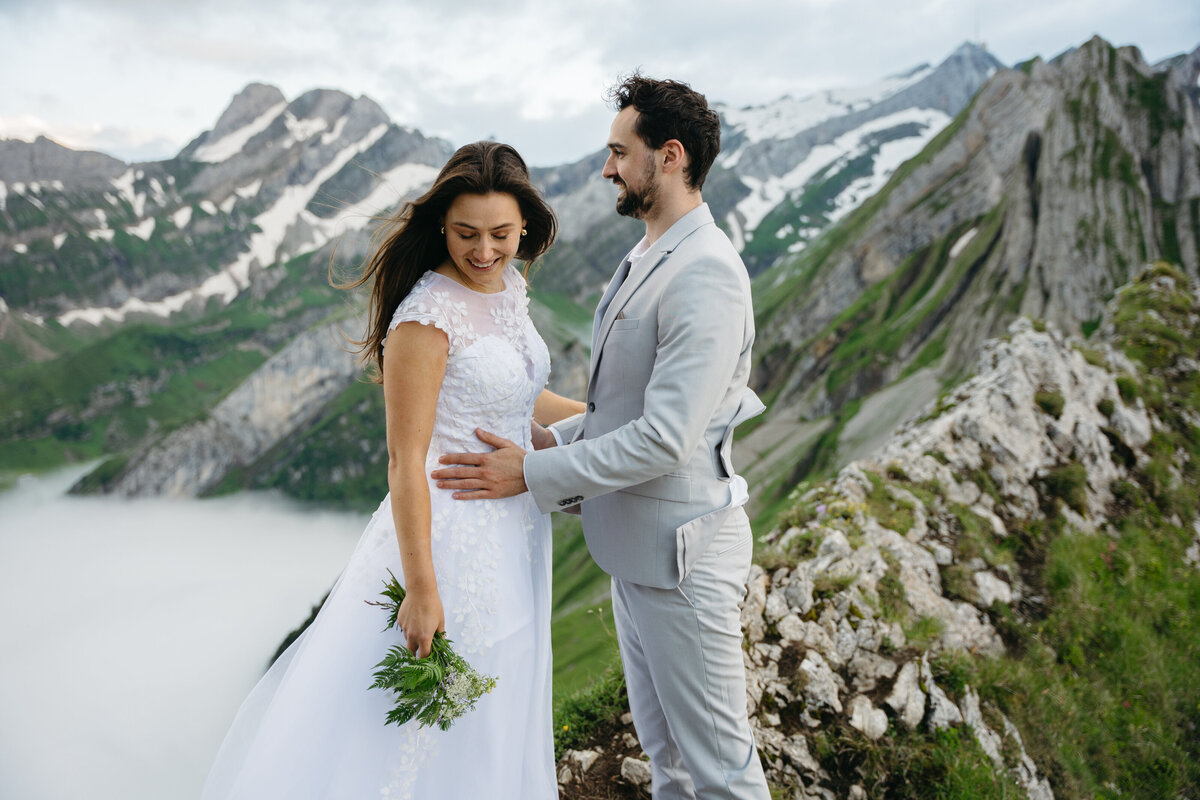 Elopement couple happy in Switzerland