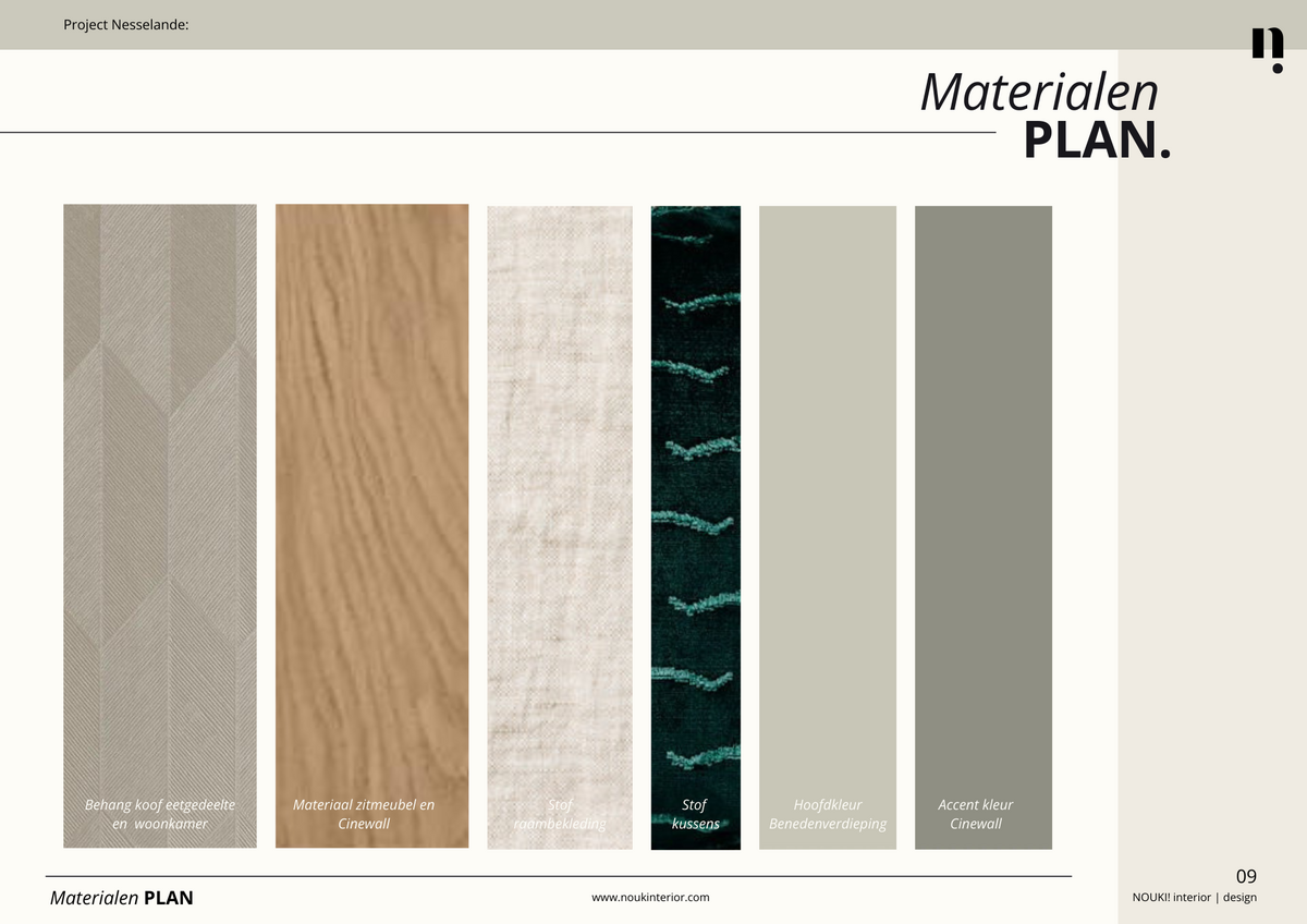 Interieurplan Project Nesselande l Materialen