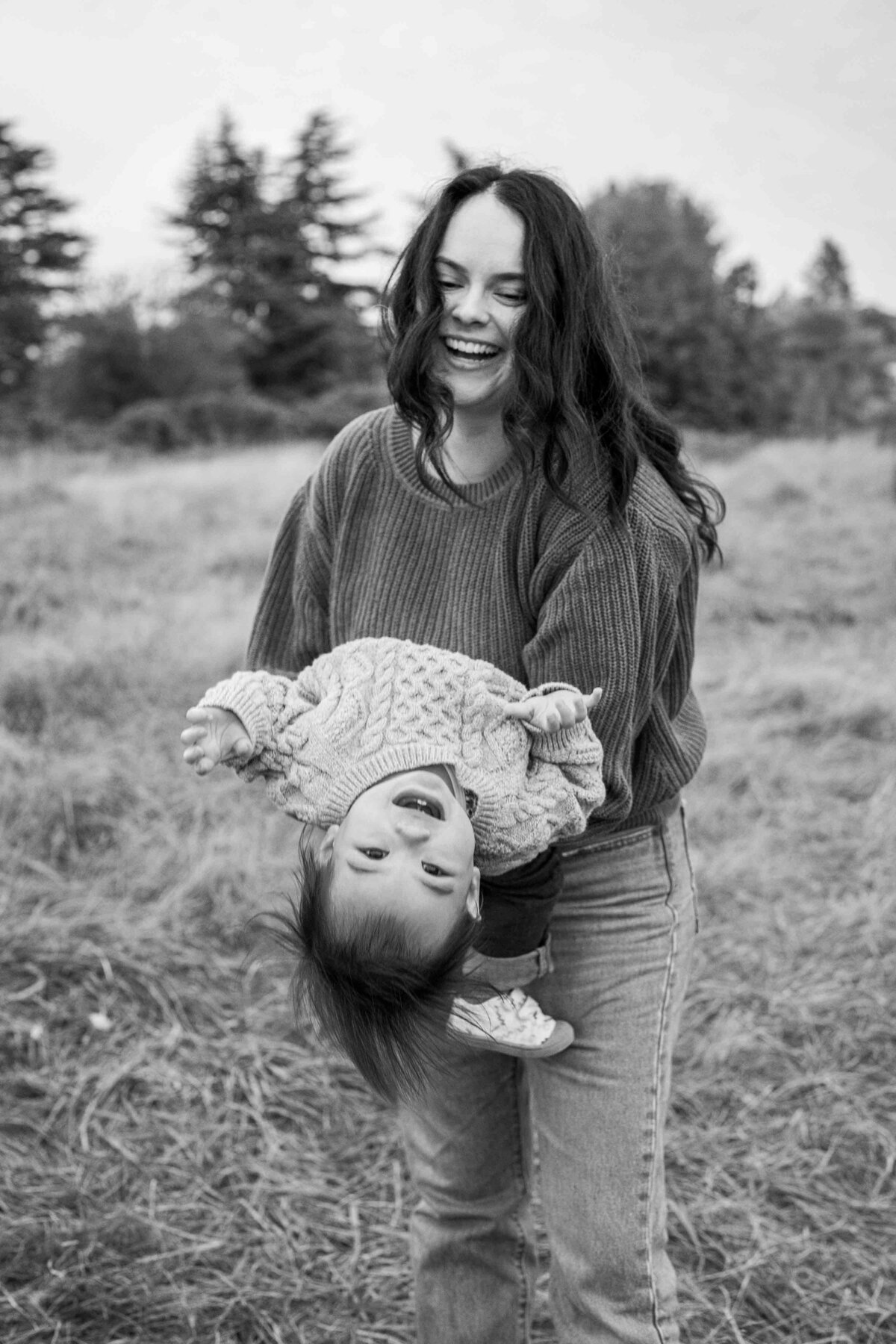 Tacoma Family Photographer Mother Daughter Outdoor Discovery Park Film Style Toddler Lana Stewart Studios