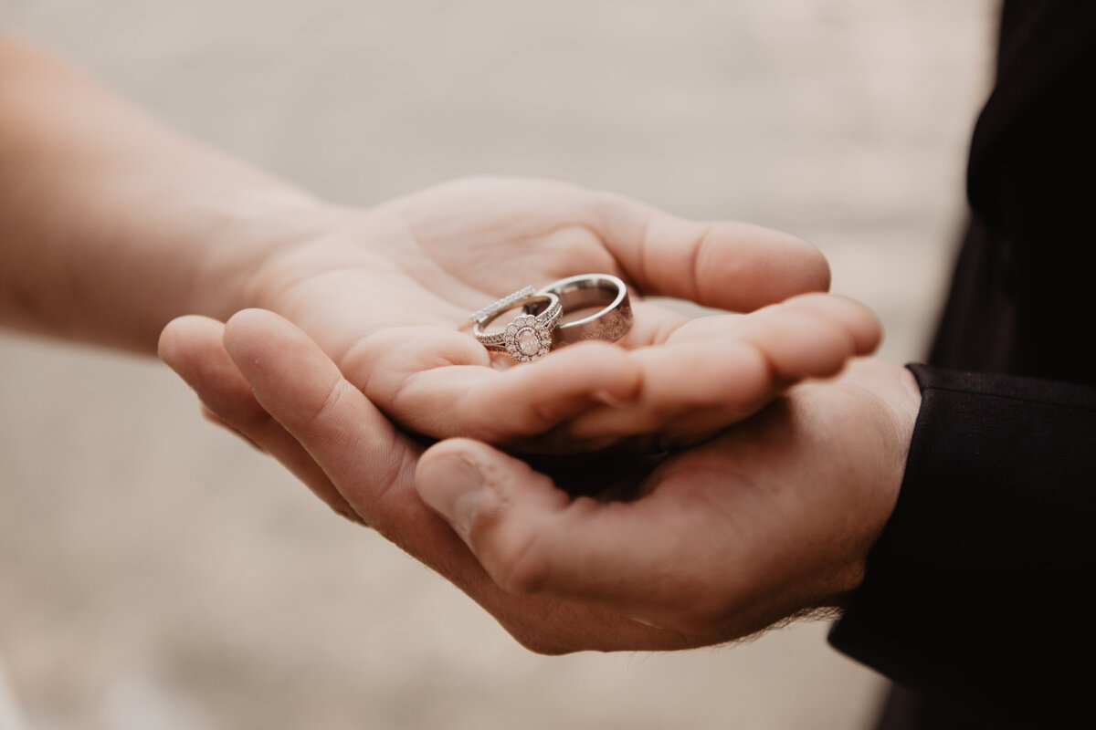Jackson Hole Photographers capture couple holding rings