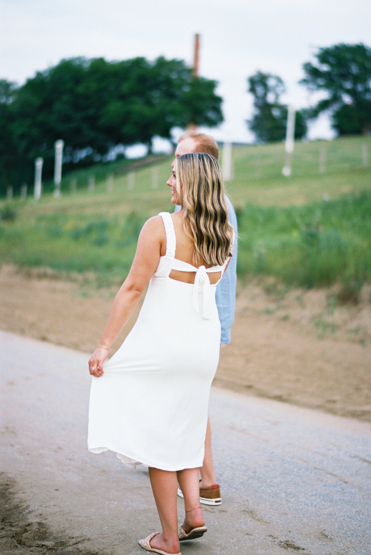 Carla and Will Edgewater Beach Engagement Session on Film-41