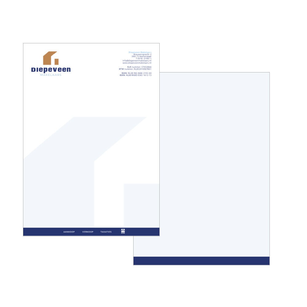 Rebranding huisstijl en logo Diepeveen makelaars