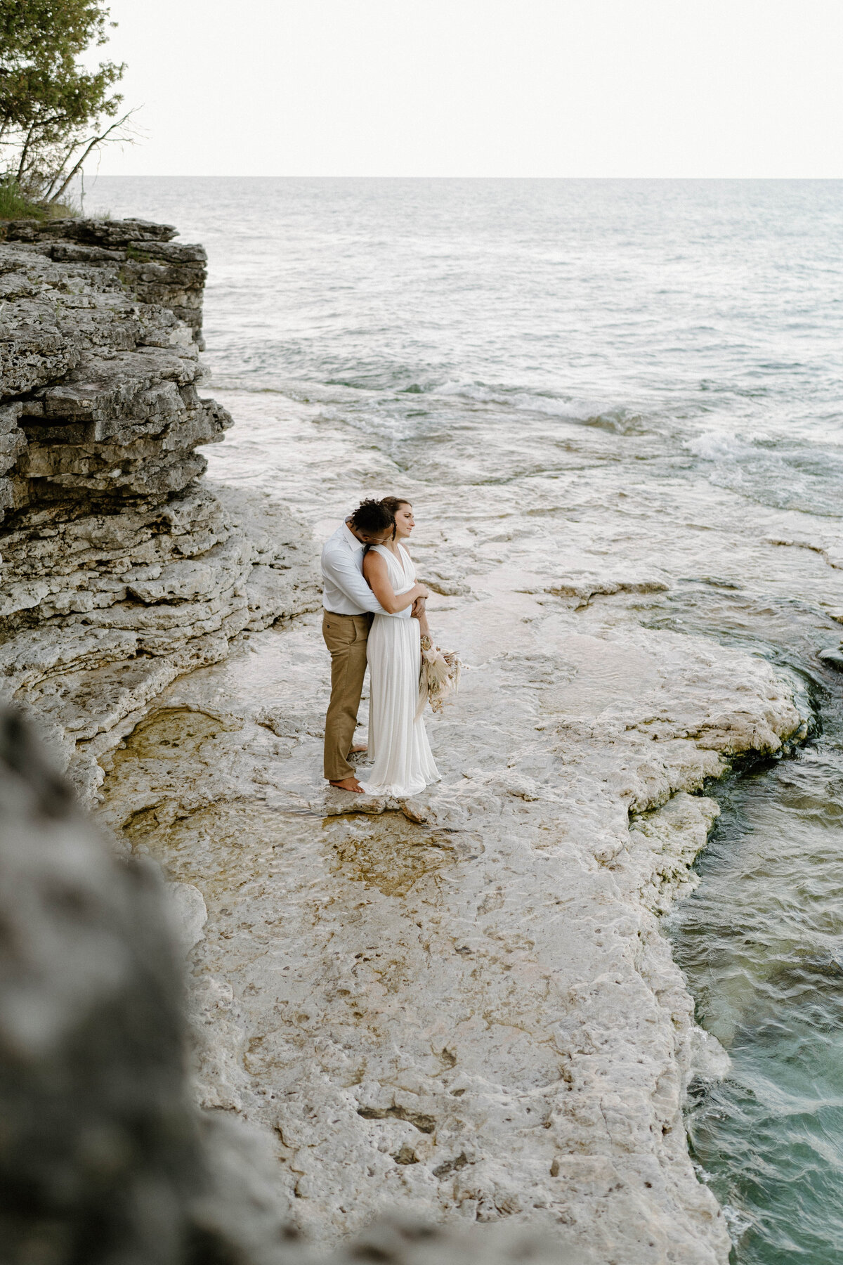 elopement Whitefish Dunes State park Door County WI engagement session R+K-11