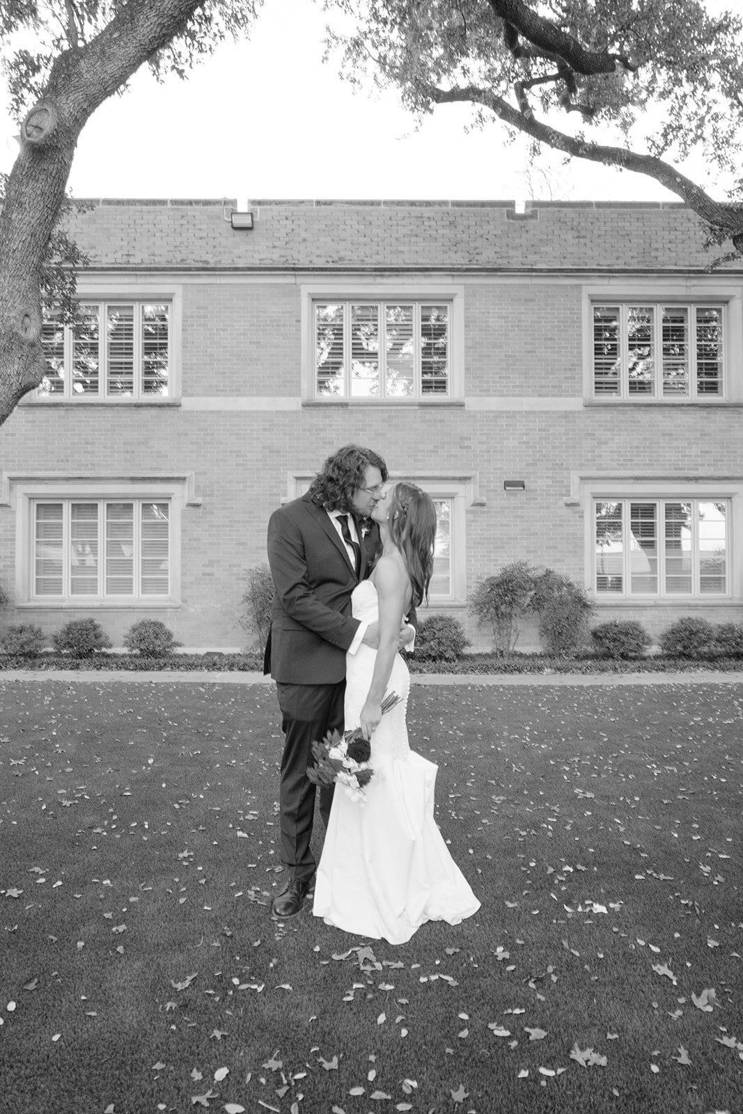 Bride and Groom share a kiss following their garden party ceremony at San Antonio Luxury Wedding Estate