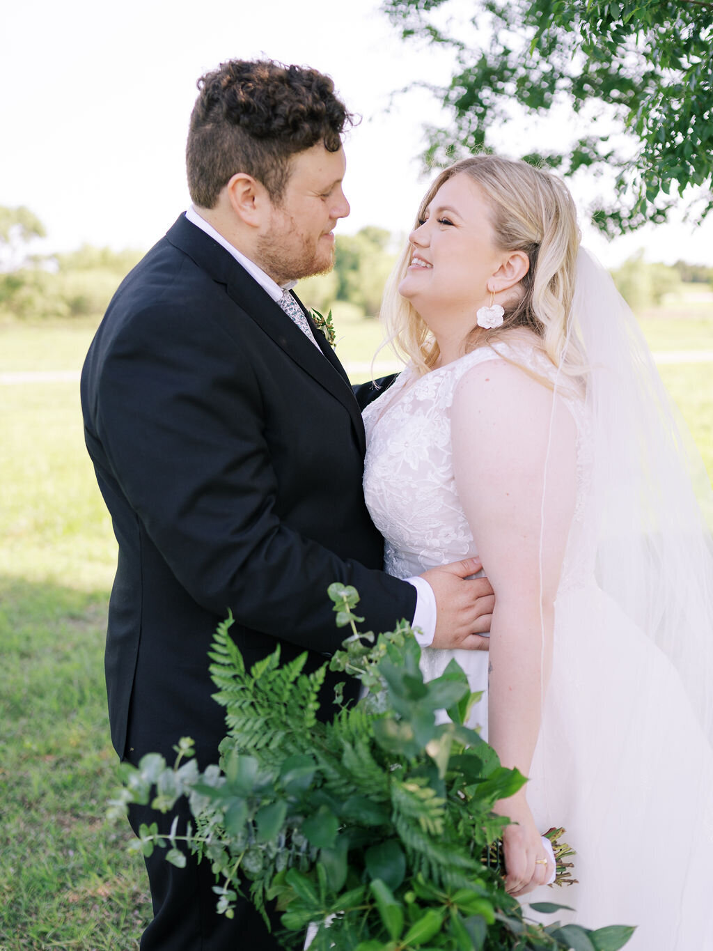 intimate church wedding with greenery-48