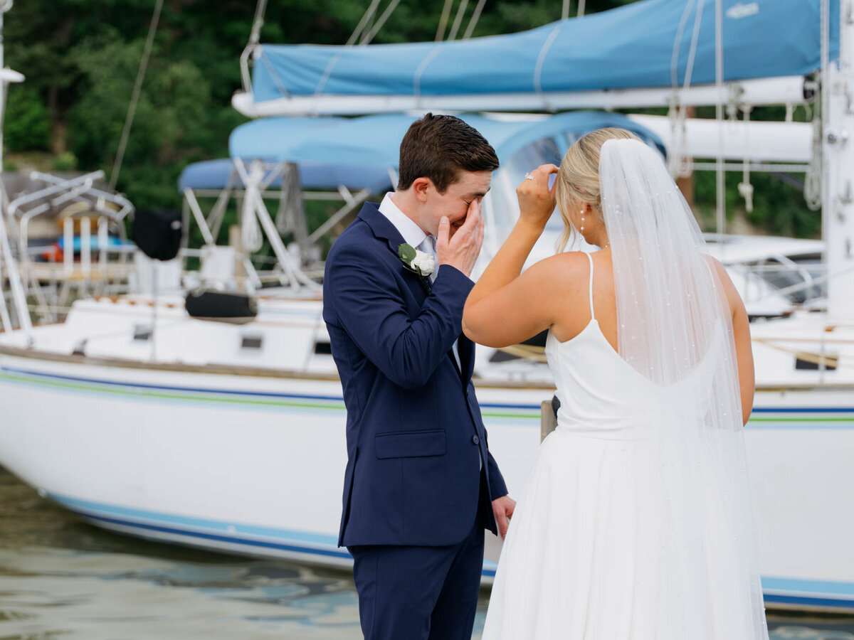 Private vows at Cleveland Yachting Club with lake views