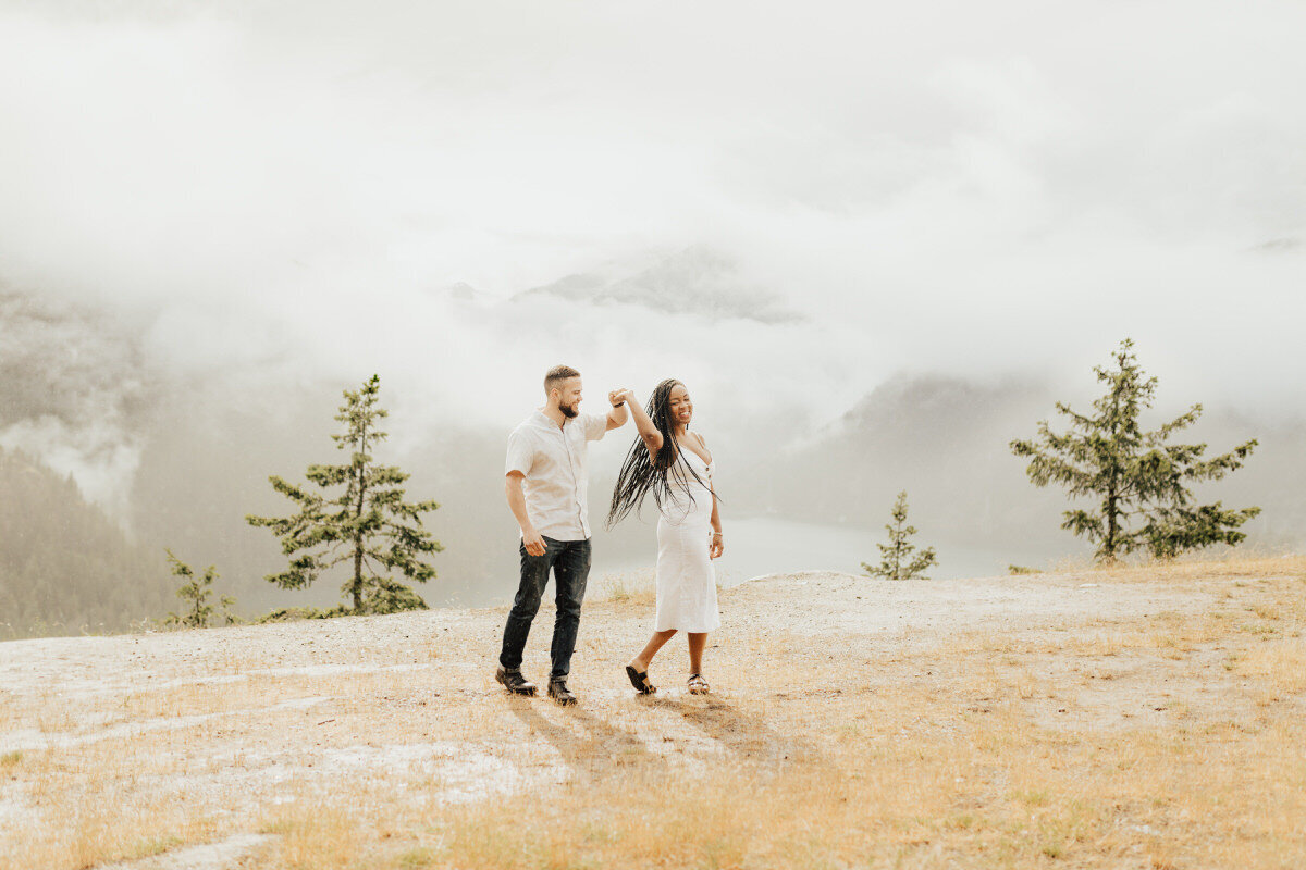 couple dancing on a mountain top