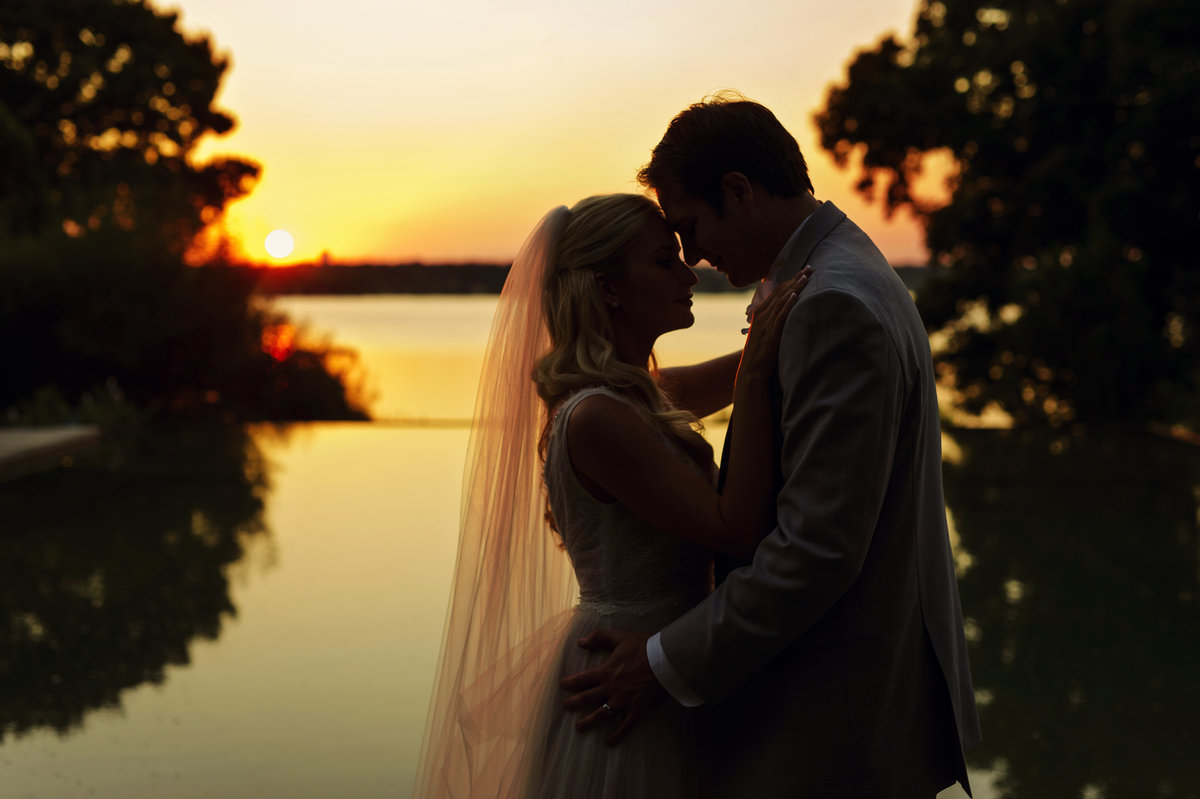 romantic sunset wedding photo by DFW wedding  photographer Celina Gomez