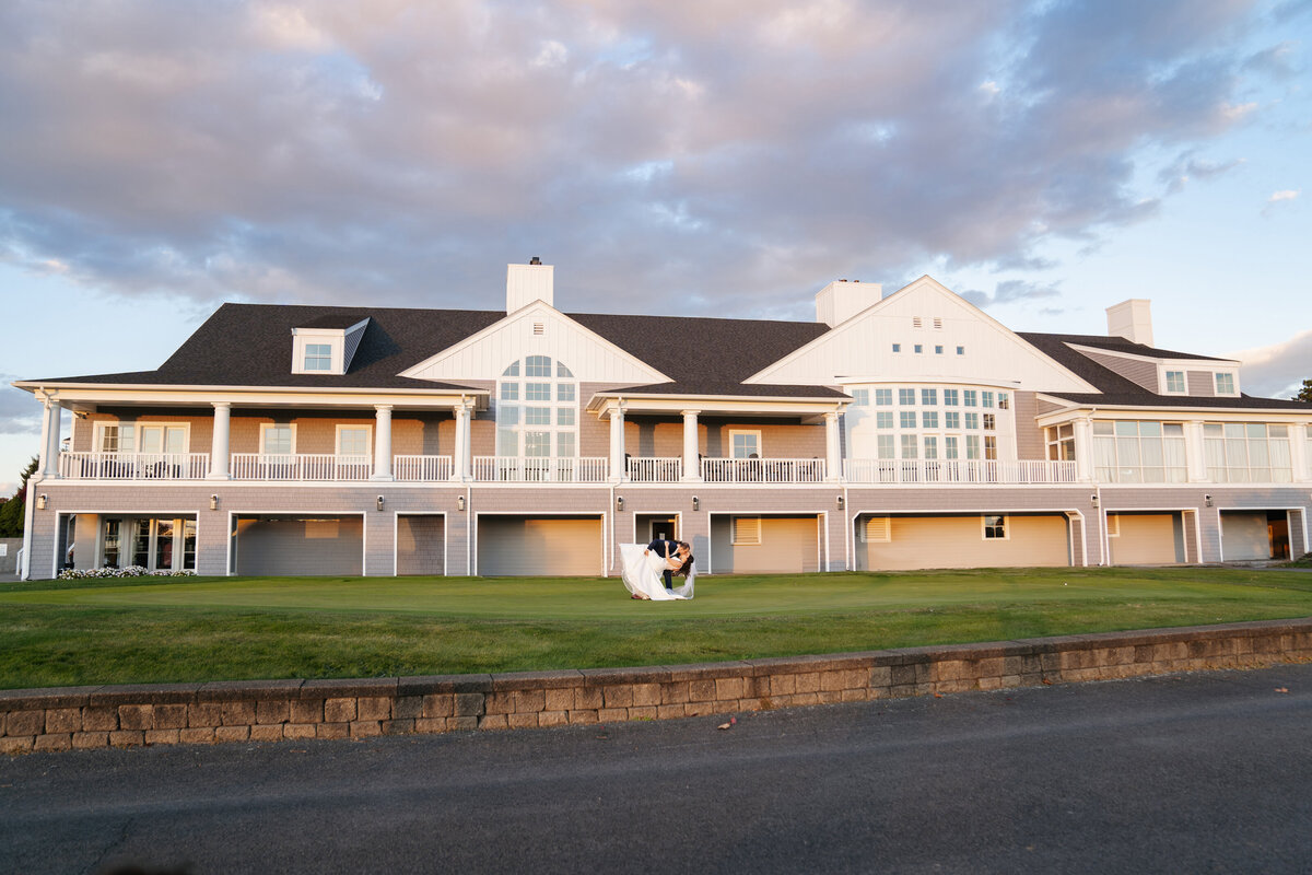 First look between bride and groom at Waverly Oaks