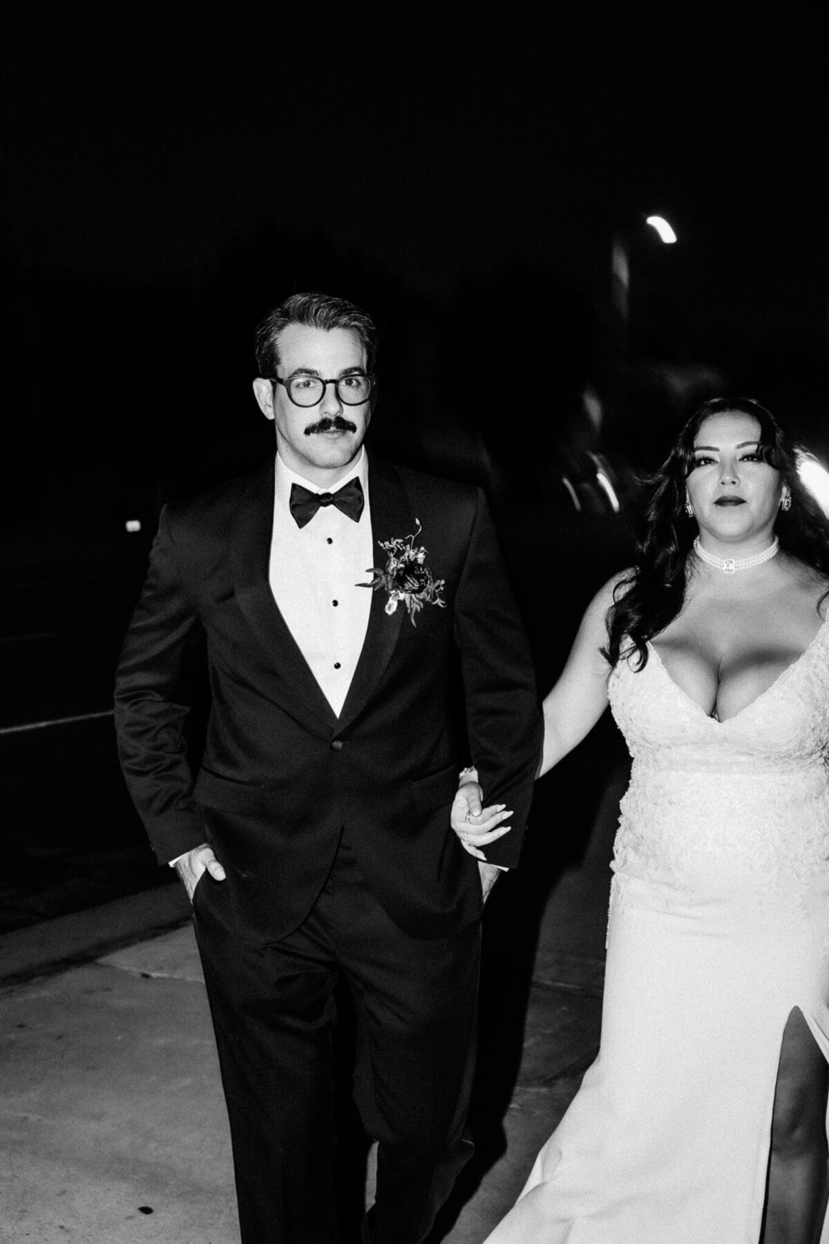 Archer Inspired Photography - Christina and Jake Wedding - Smog Shoppe Los Angeles - Night Flash Couple Photos-149