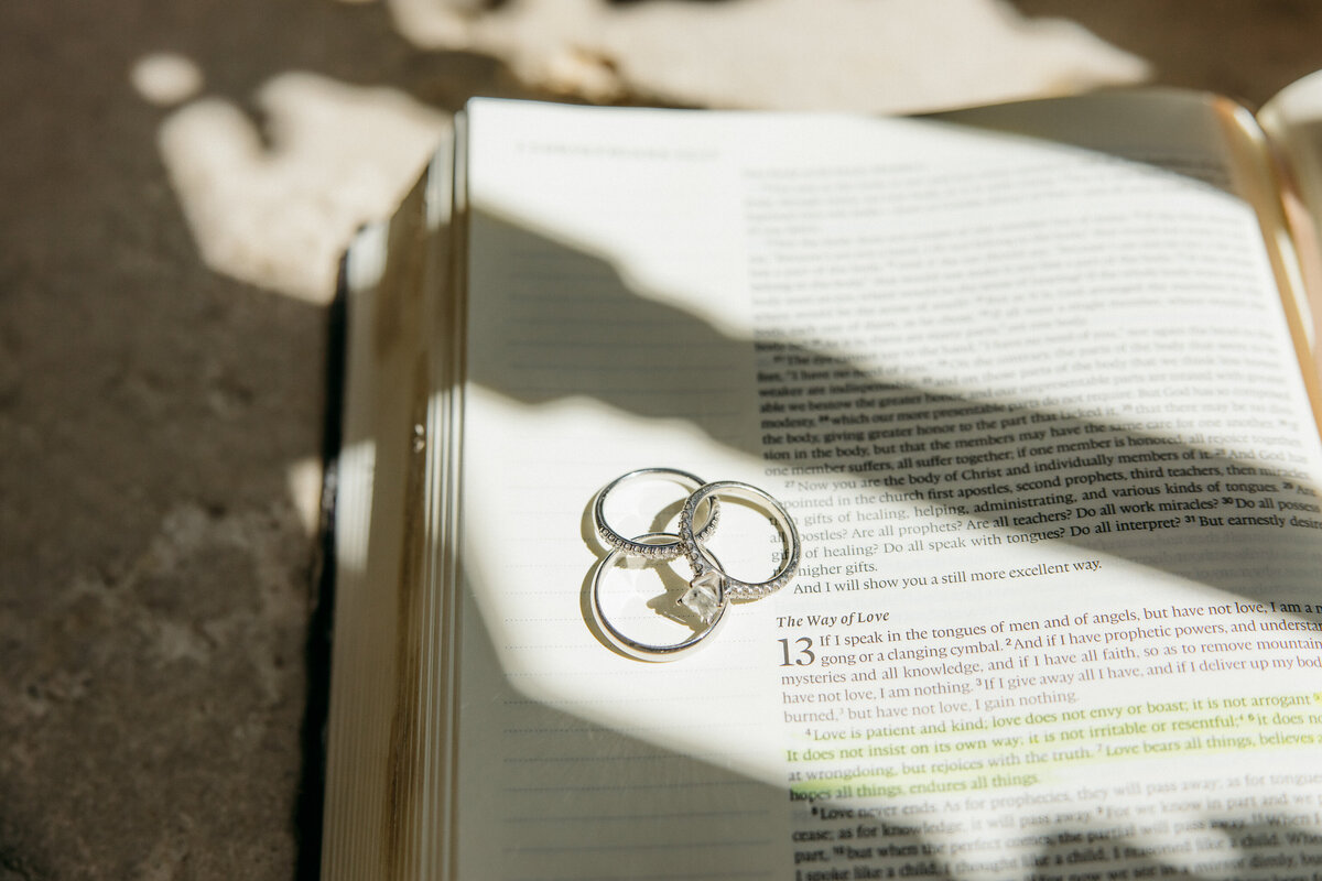wedding rings on bible