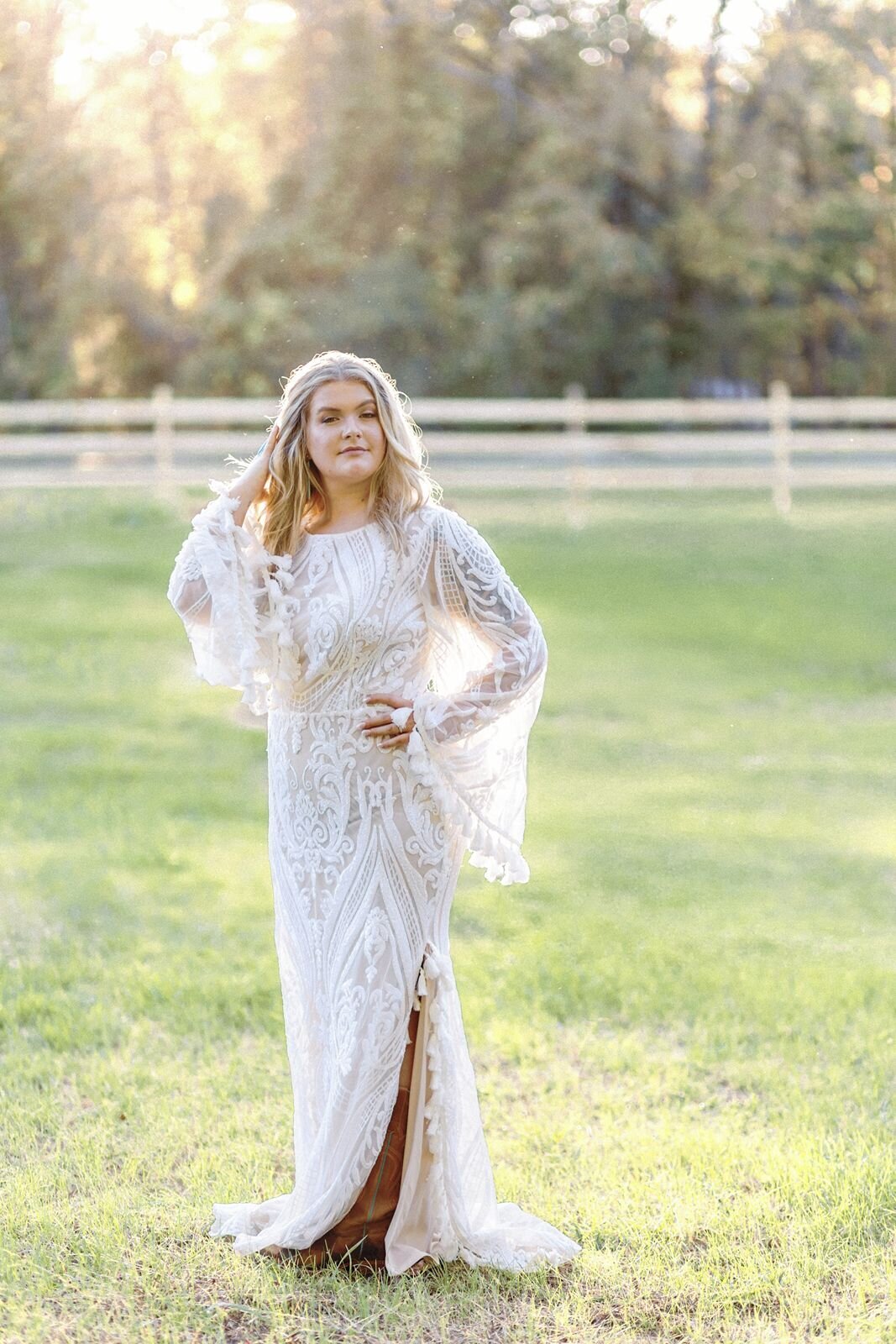 Waxhaw-NC-Wedding-Bride-in-field