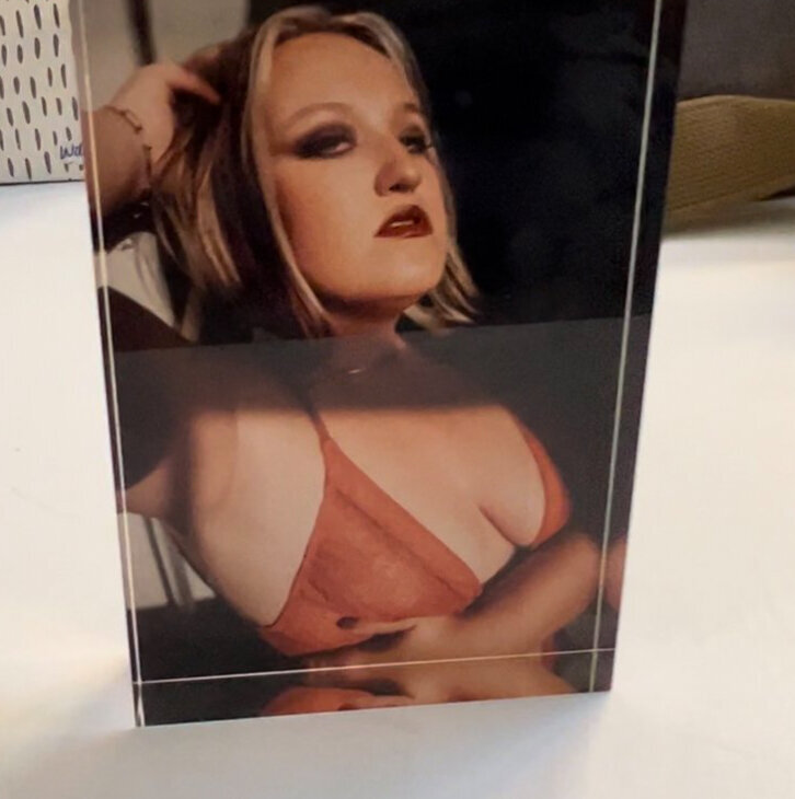 Acrylic block offered at boudoir studio in  Minneapolis MN