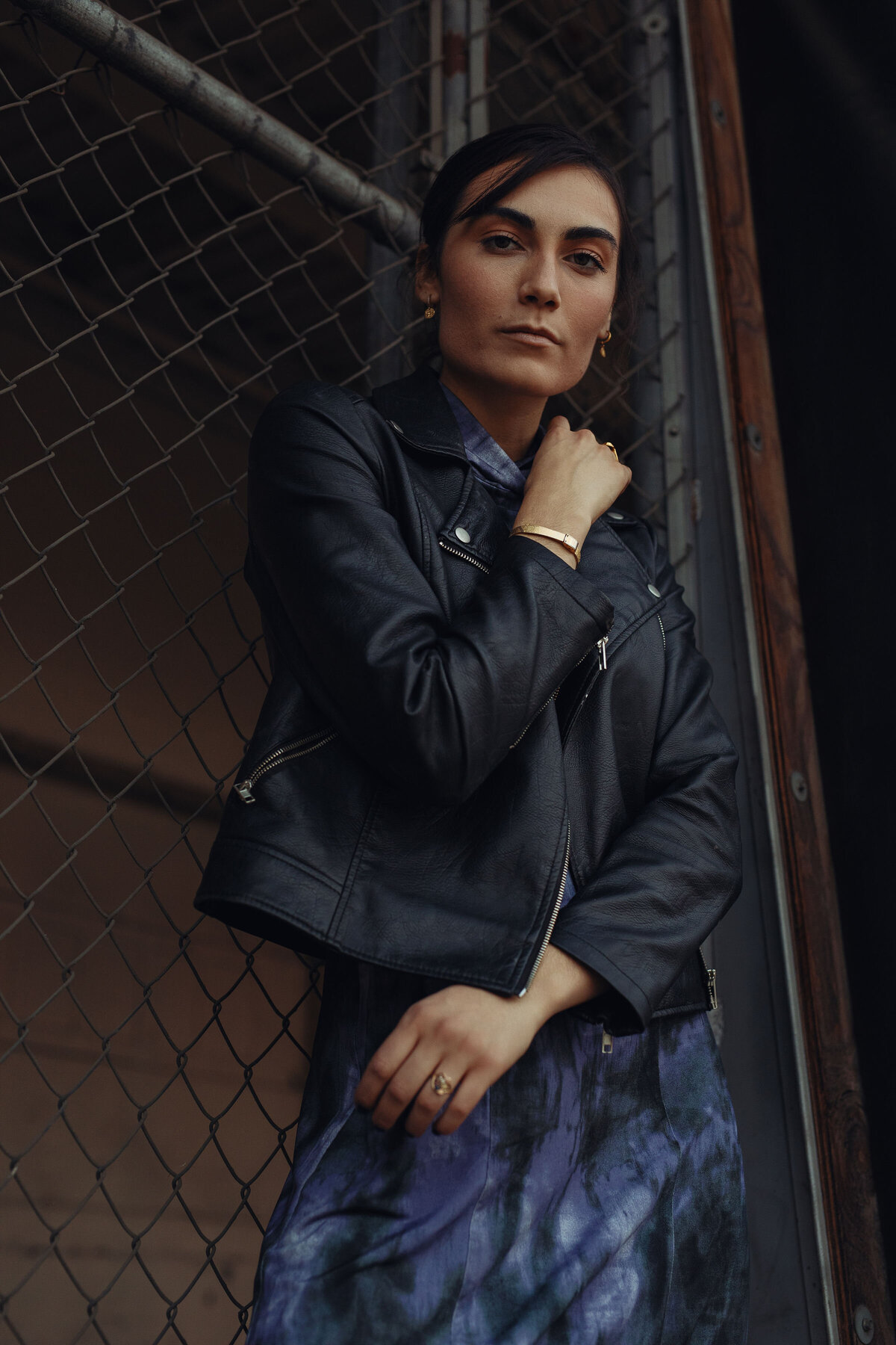 Portrait Photo Of Young Woman Touching Her Collarbone Los Angeles