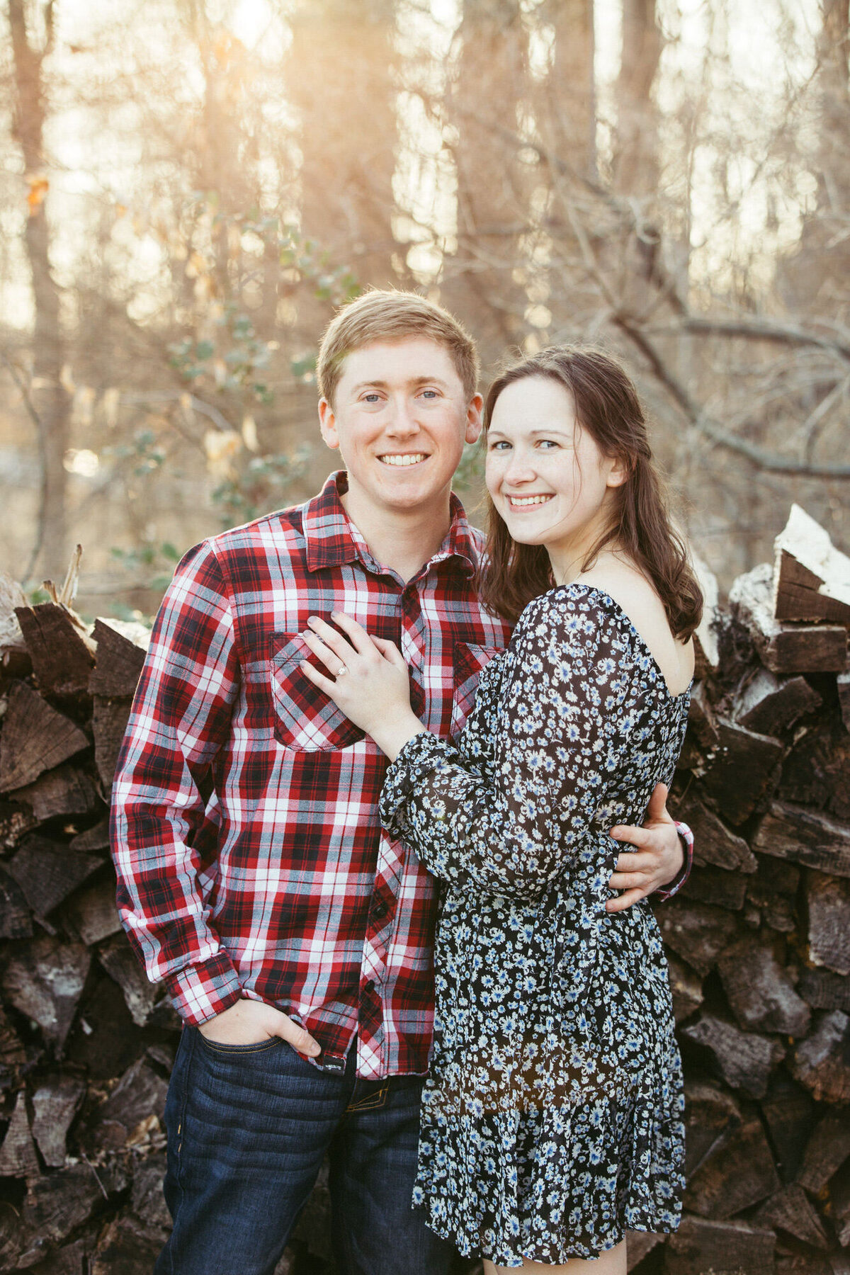 Clifton Virginia Engaged couple portrait smiling 