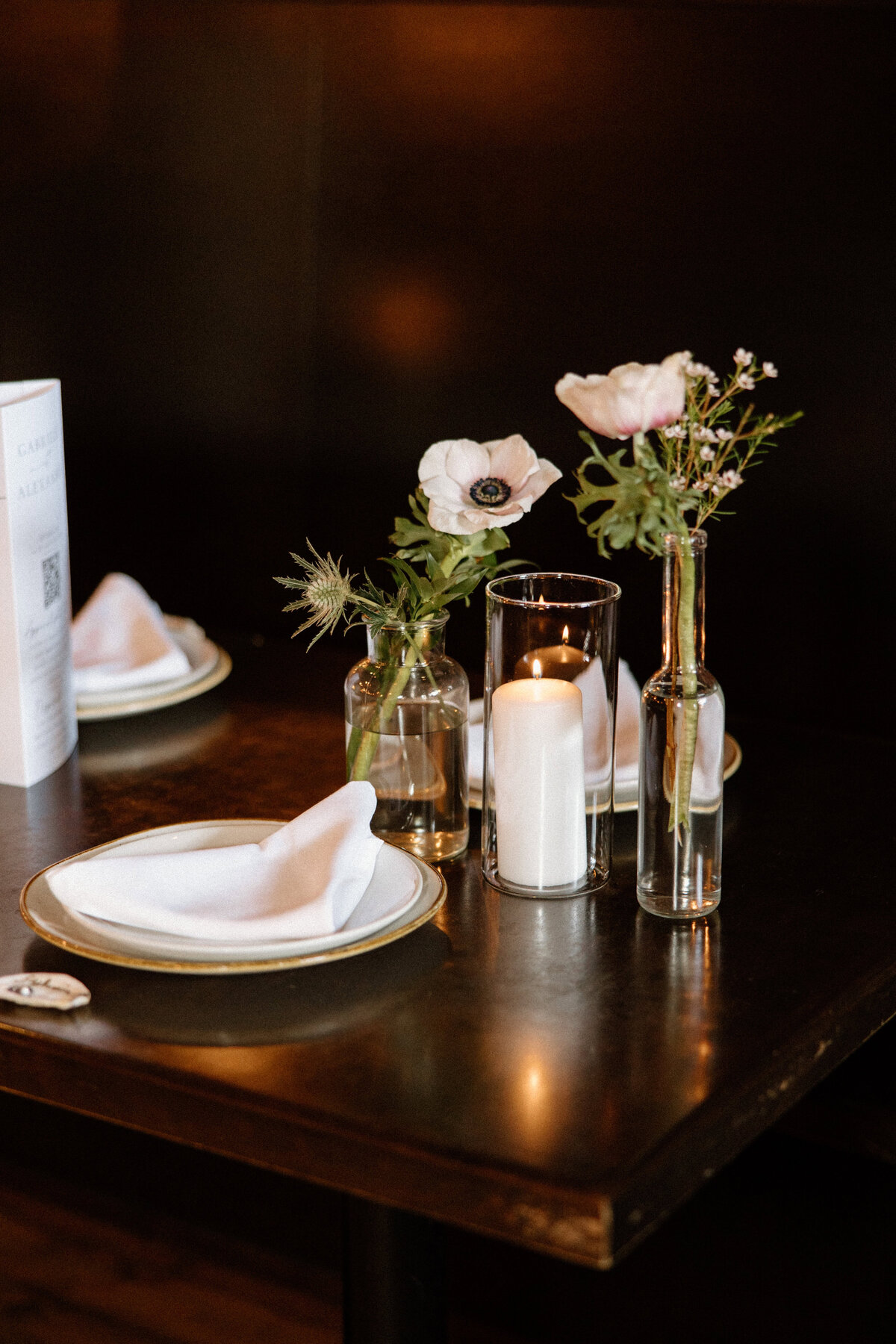 Detail shot of the tableware for the guests of a wedding reception