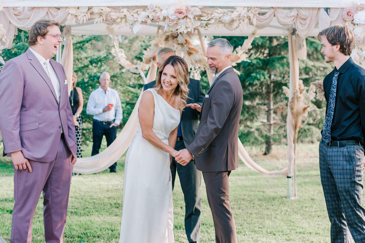 A funny moment during the ceremony.