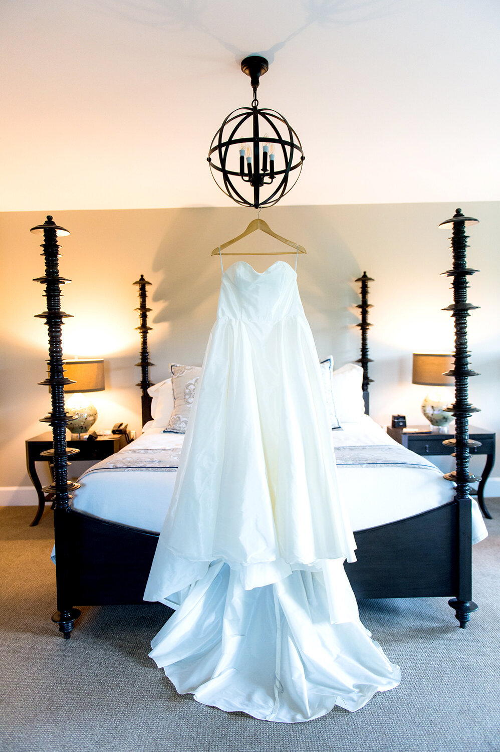 The Grand Hotel Wedding Gown displayed in Hotel Room at the Grand at the Bedford Village Inn, Bedford, NH Artifact Images