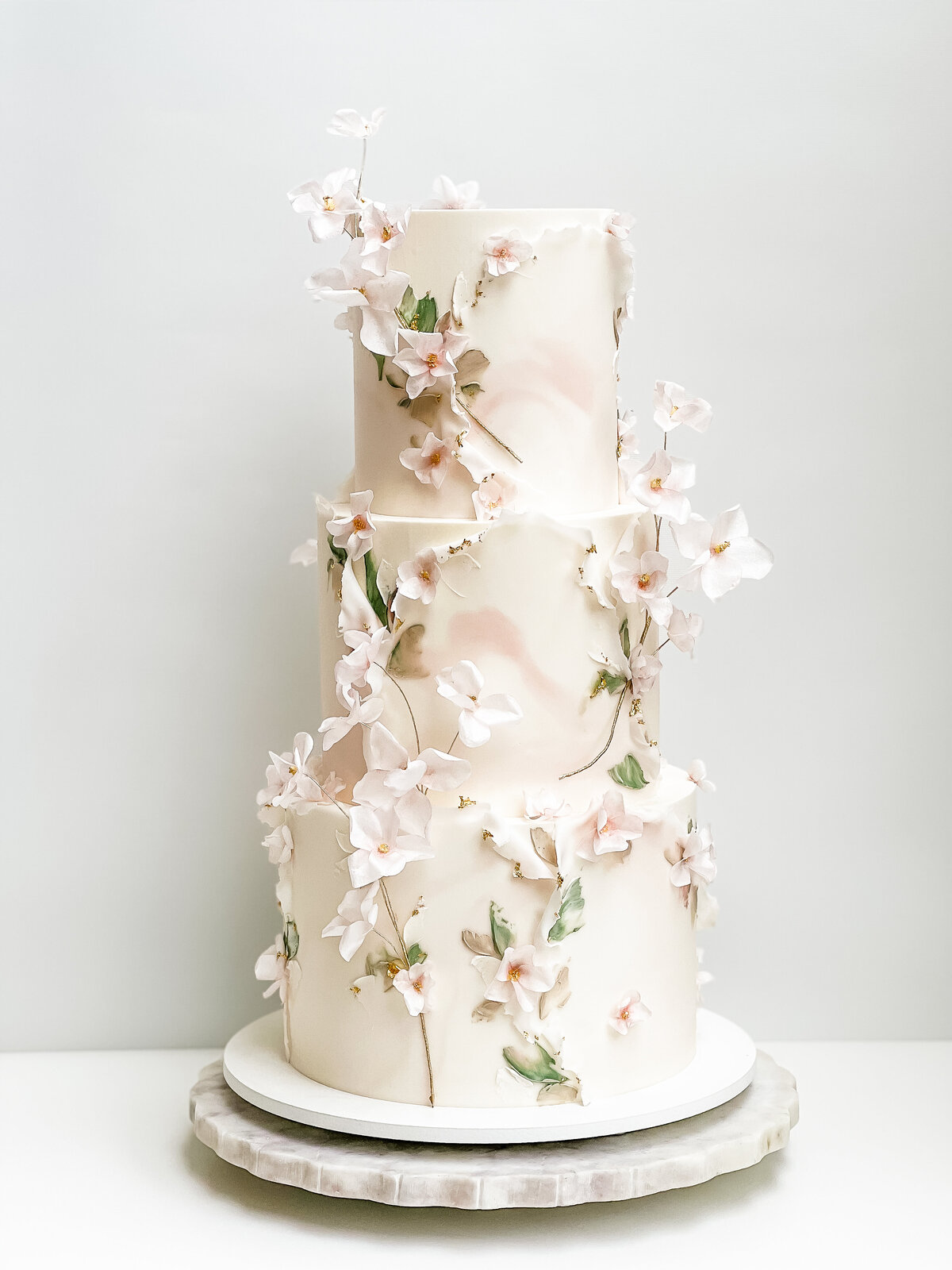 wafer paper flower wedding cake