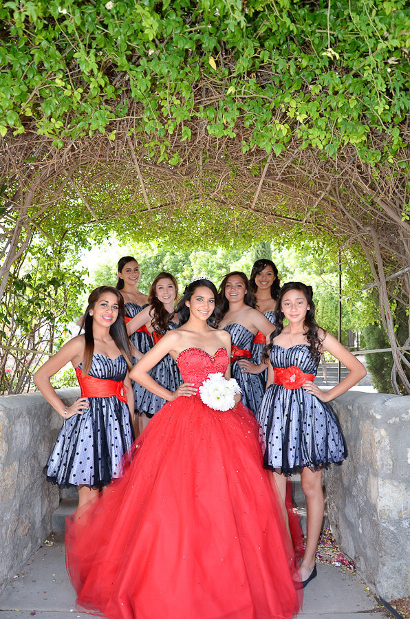 Quinceanera court with the girls