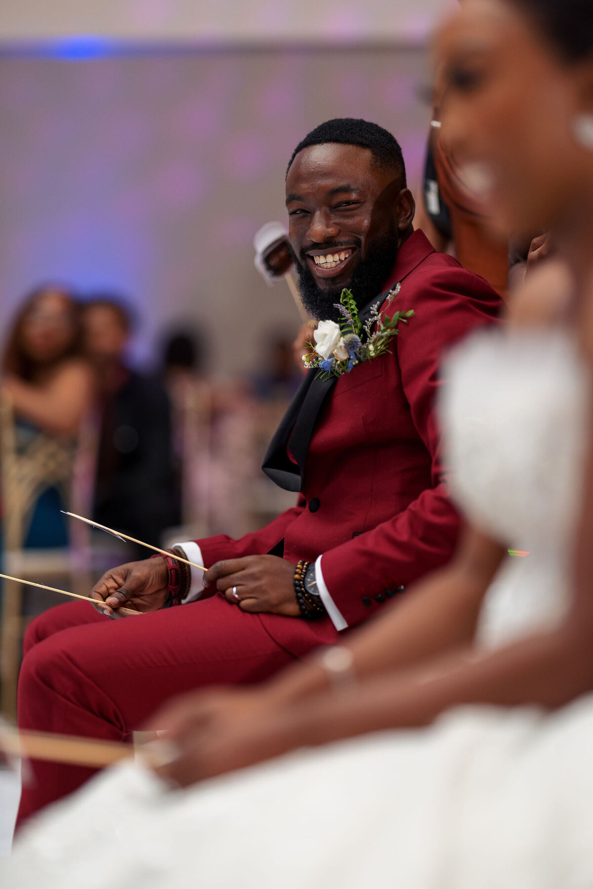 Tomi and Tolu Oruka Events Ziggy on the Lens photographer Wedding event planners Toronto planner African Nigerian Eyitayo Dada Dara Ayoola ottawa convention and event centre pocket flowers Navy blue groom suit ball gown black bride classy  293