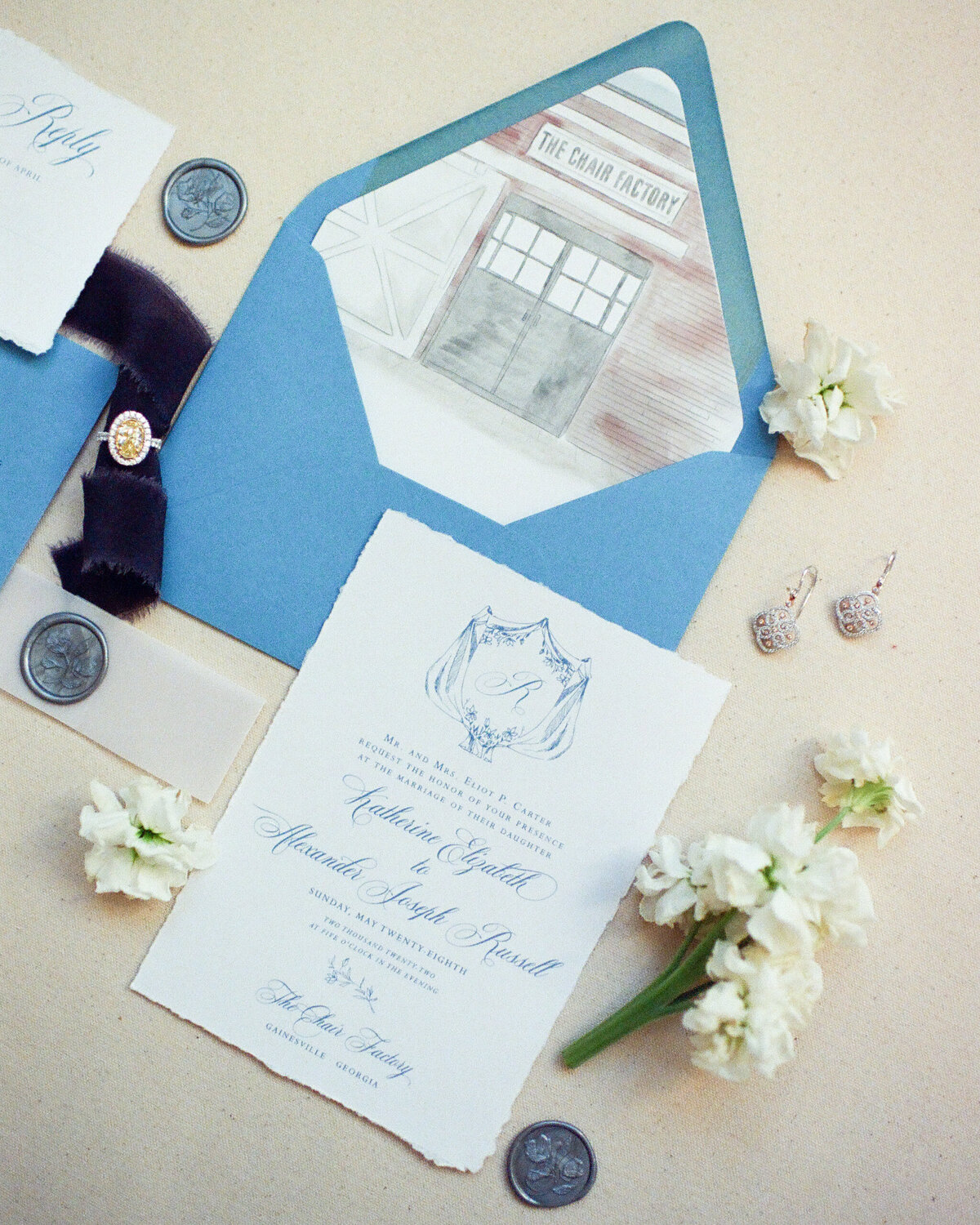 Tinlizzy Design Co Canton Georgia semi-custom wedding invitations