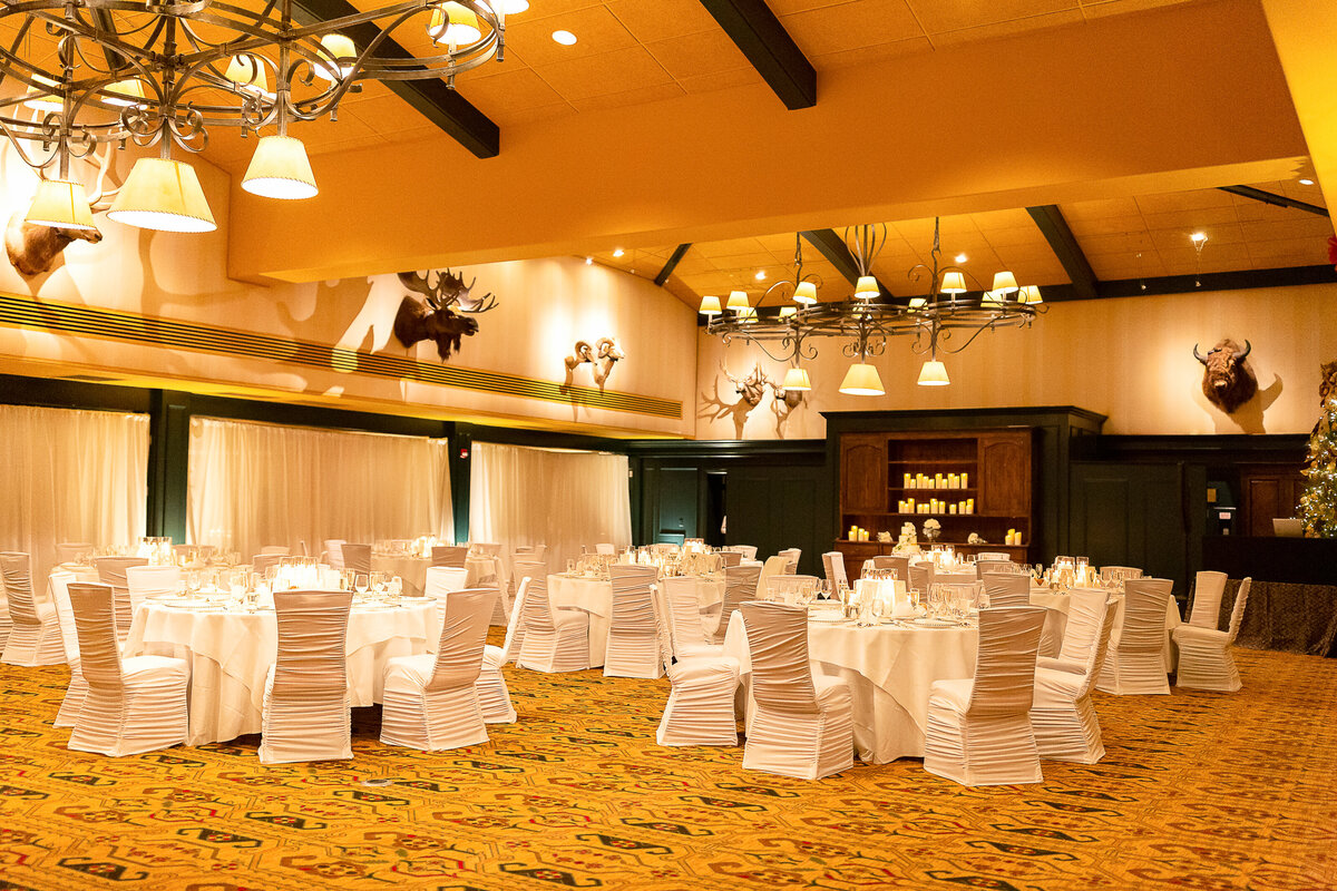 Cheyenne Mountain Lodge Decorated for a Winter Wedding