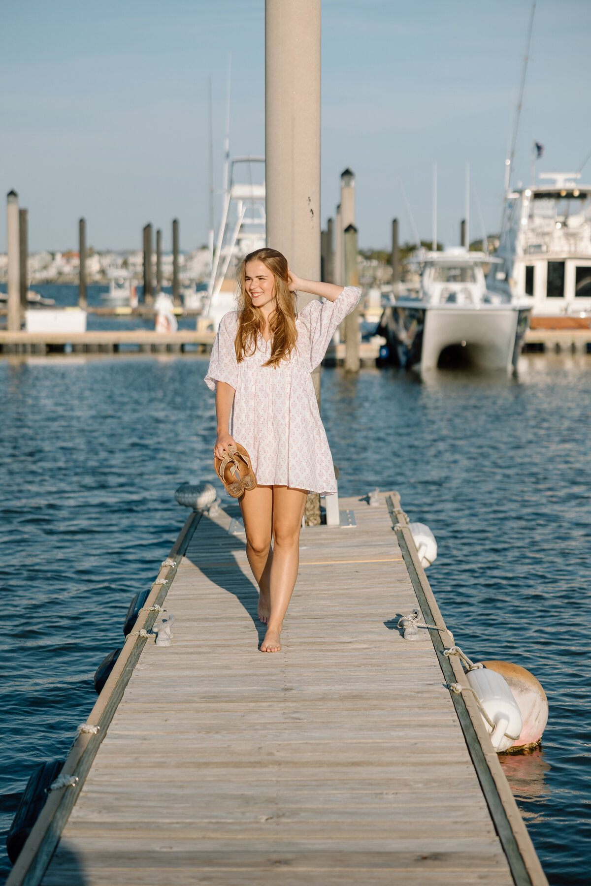 Senior photos at the marina at Edisto Beach
